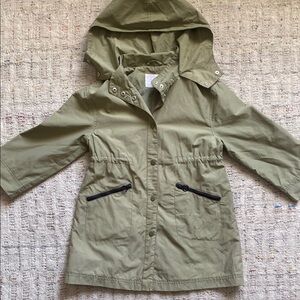 Zara Kids Green Hooded windbreaker rain Jacket coat size 8